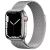 Apple Watch Series 7 GPS + 45 mm Cellular Silver Stainless Steel Case with Silver Milanese Loop