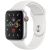 Apple Watch Series 5 GPS + Cellular -44mm Silver Aluminum Case with White Sport Band -MWWC2