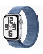 Apple Watch SE (2023) GPS 44mm Silver Aluminum Case with Winter Blue Sport Loop