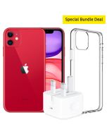iPhone 11-128GB+20w Adapter+Screen Protector+Silicon Case - Bundle.!