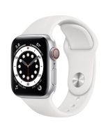 Apple Watch Series 6 GPS + Cellular 40mm Silver Aluminum Case with White Sport Band