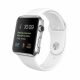 Apple Watch -38mm Stainless Steel Case with White Sport Band -Mj302