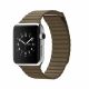 Apple Watch -42mm Stainless Steel Case with Light Brown Leather Loop MJ402