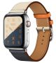 Apple Watch Hermès GPS + Cellular, 44mm Stainless Steel Case with Indigo/Craie/Orange Swift Leather Single Tour -MU782AE