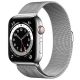 Apple Watch Series 6 GPS + Cellular 44mm Silver Stainless Steel Case with Silver Milanese Loop