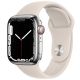 Apple Watch Series 7 GPS + Cellular Silver Stainless Steel Case with Starlight Sport Band
