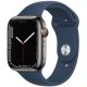 Apple Watch Series 7 GPS + Cellular Graphite Stainless Steel Case with Abyss Blue Sport Band