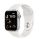 Apple Watch SE (2022) GPS 44mm Silver Aluminum Case with White Sport Band-MNK23