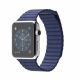 Apple Watch -42mm Stainless Steel Case Bright Blue Leather Loop -Mj452