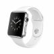 Apple Watch -42mm Stainless Steel Case with White Sport Band -Mj3v2