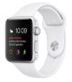 Apple Watch 38mm Silver Aluminium Case with White Sport Band-MNNG2