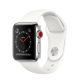 Apple Watch Series 3 (GPS + Cellular) -38mm Stainless Steel Case with Soft White Sport Band-MQJV2