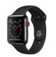 Apple Watch Series 3 (GPS + Cellular) -42mm Space Black Stainless Steel Case with Black Sport Band-MQK92