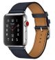 Apple Watch Hermès Series 3 (GPS + Cellular) 42mm Stainless Steel Case with Indigo Swift Leather Single Tour-MQLQ2
