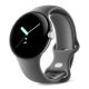 Google Pixel Watch - Polished Silver case/Charcoal Active band - Bluetooth/Wi-Fi