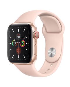Apple Watch Series 5 GPS + Cellular -44mm Gold Aluminum Case with Pink Sand Sport Band -MWWD2