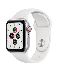 Apple Watch SE GPS + Cellular 40mm Silver Aluminum Case with White Sport Band