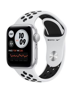 Apple Watch Nike SE GPS, 40mm Silver Aluminum Case with Pure Platinum/Black Nike Sport Band MYYD2