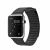Apple Watch -42mm Stainless Steel Case Black Leather Loop-Mjyn2-Medium
