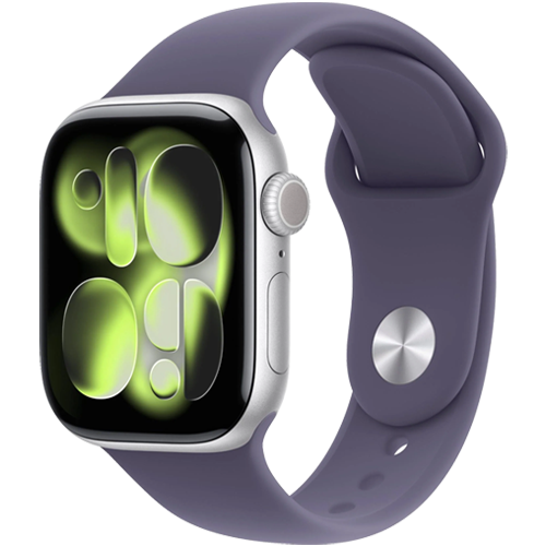 Apple Watch Series 11 42mm GPS Silver Aluminium Case with Purple Fog Sport Band - M/L