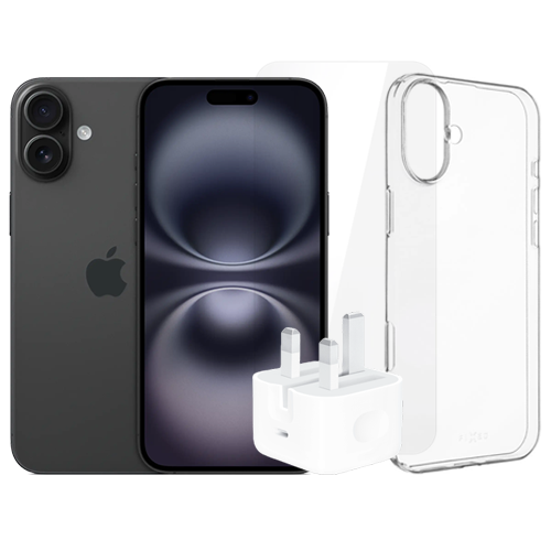 iPhone 16 128GB+20w Adapter+Screen Protector+Silicon Case - Bundle