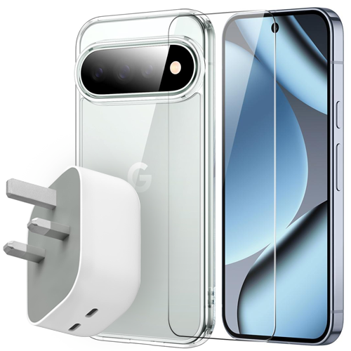 67W Google Charger + Clear Case + Screen Protector for Pixel 11 Pro XL