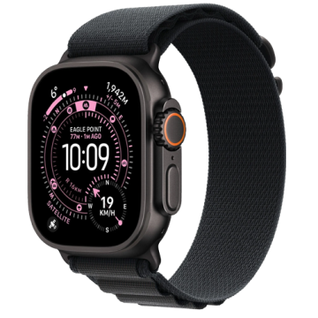Apple Watch Ultra 3 49mm GPS + Cellular Black Titanium Case with Black Alpine Loop - Large