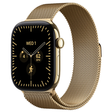 Apple Watch Series 12 GPS+Cellular 42mm Radiant Gold Titanium Case with Radiant Gold Milanese Loop - MJGL4