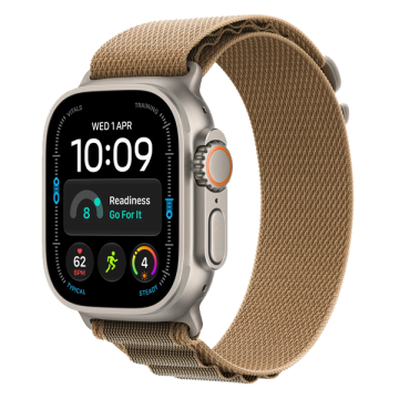 Apple Watch Ultra 4 GPS + Cellular 49mm Natural Titanium Case with Desert Alpine Loop
