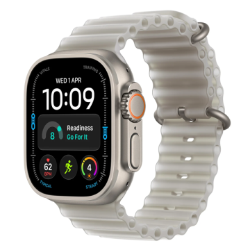 Apple Watch Ultra 4 GPS + Cellular 49mm Natural Titanium Case with Translucent Gray Ocean Band - MJAD4