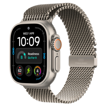 Apple Watch Ultra 4 49mm GPS+Cellular Natural Titanium Case with Natural Titanium Milanese Loop