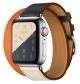 Apple Watch Hermès Series 4 40mm GPS + Cellular -Stainless Steel Case with Indigo/Craie/Orange Swift Leather Double Tour