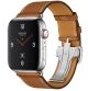 Apple Watch Hermès GPS + Cellular, 44mm Stainless Steel Case with Fauve Barenia Leather Single Tour Deployment Buckle -MU742AE